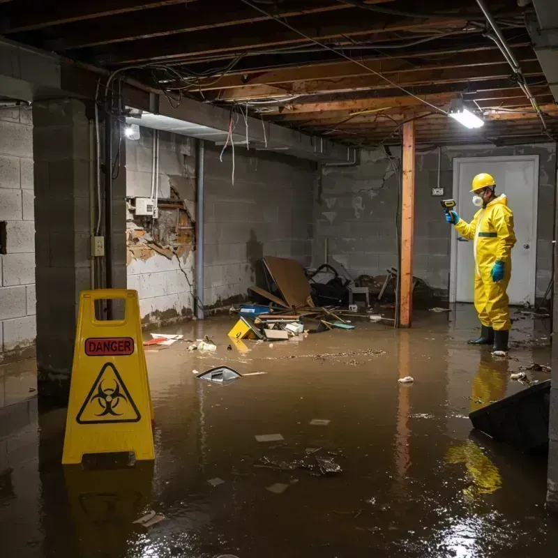 Flooded Basement Electrical Hazard in Poplar Grove, IL Property